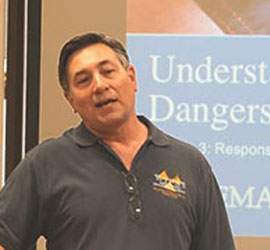 David Goldenberg, from UC Davis, speaks to farmers and first responders in DHS Agrogerrorism course in Hanford, CA