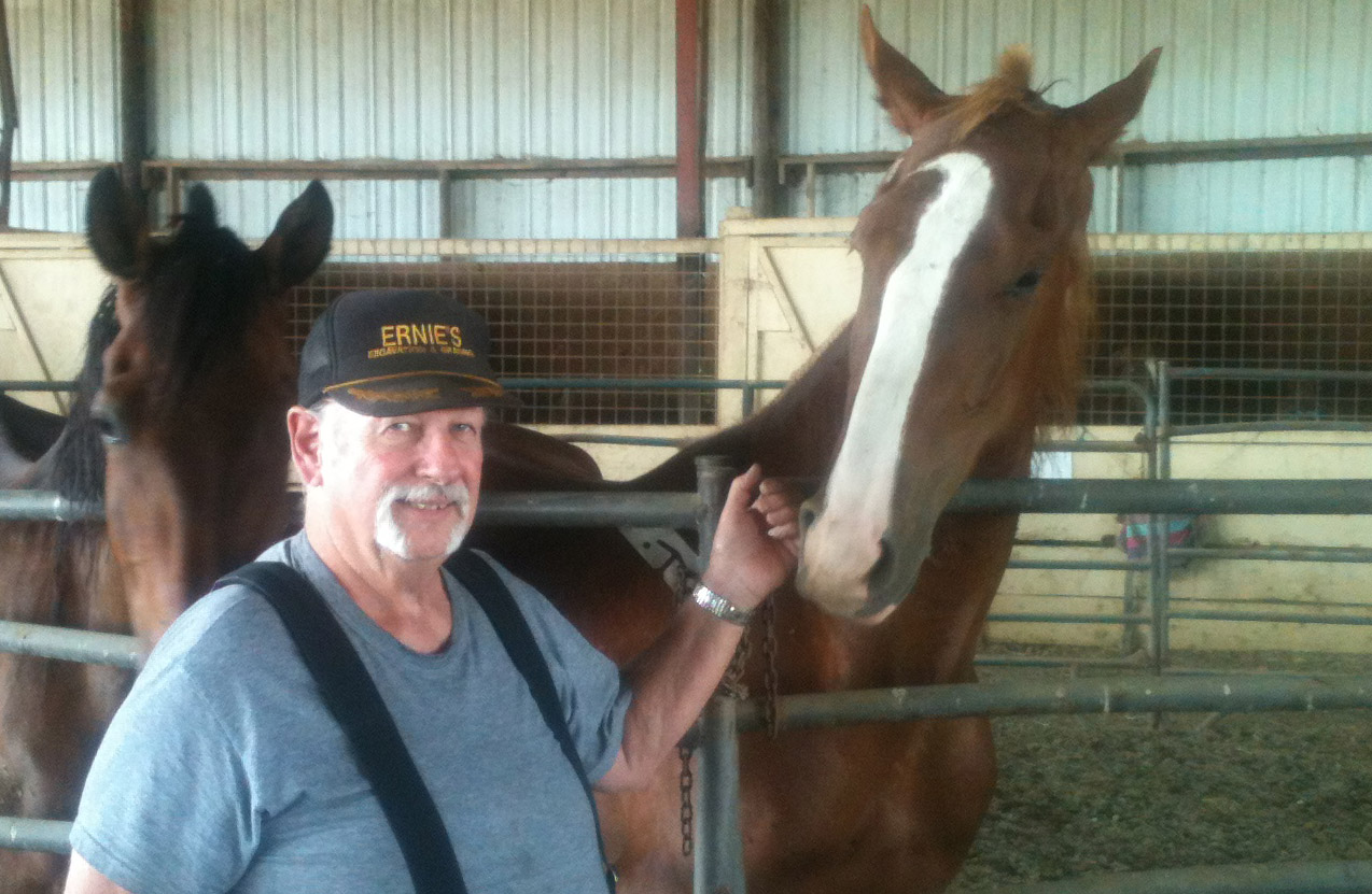 Ernie Gaddini, a contractor north of Winters who opened his barn to twenty one horses from a threatened barn in Solano County