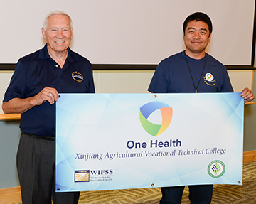 Xinjian Ag College One Health Club banner presentation at One Health for Food Safety Conference