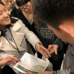 Students confer on handout at ARS Field Station, Salinas